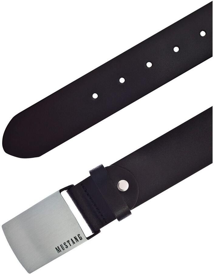 Mustang Koppelriem Rundleer met pull-up effect logo op de gesp 4 cm - Foto 2