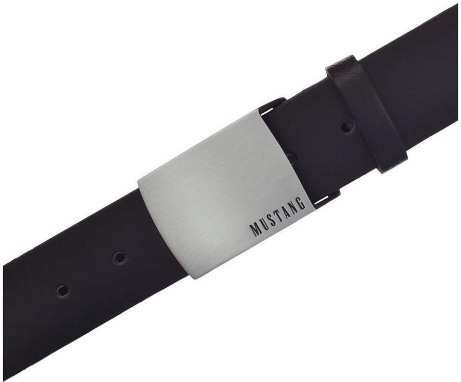 Mustang Koppelriem Rundleer met pull-up effect logo op de gesp 4 cm