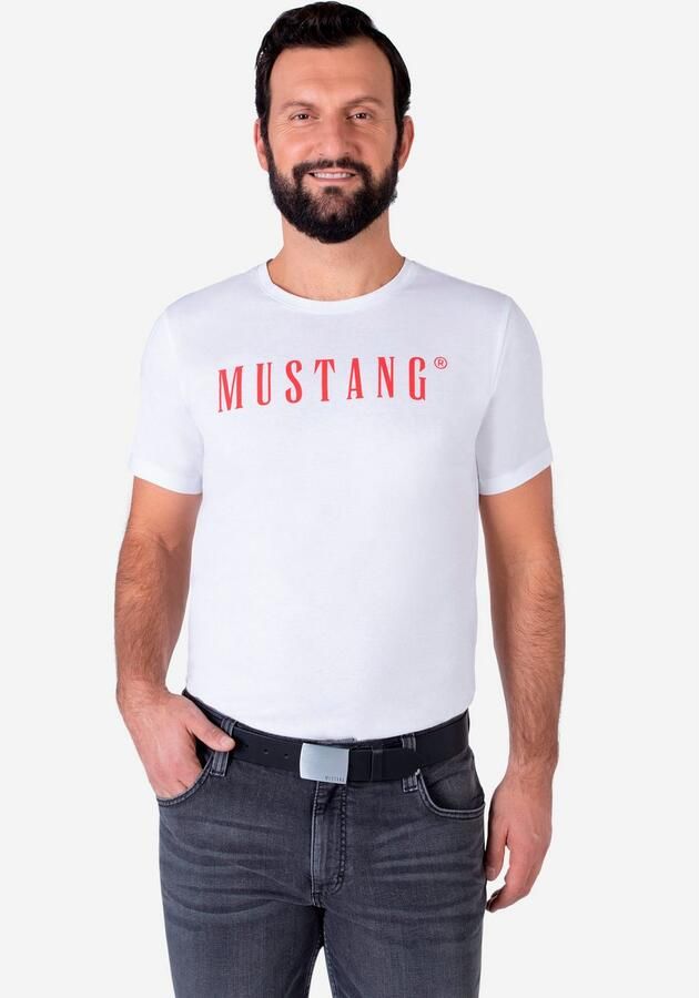 Mustang Koppelriem Rundleer met pull-up effect logo op de gesp 4 cm - Foto 3