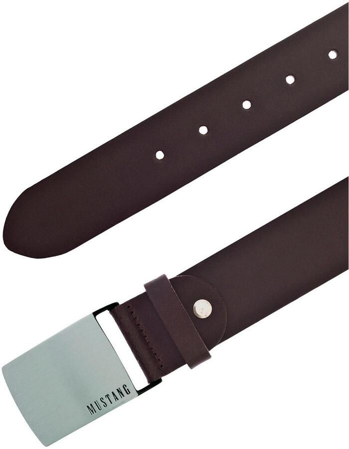 Mustang Koppelriem Rundleer met pull-up effect logo op de gesp 4 cm - Foto 2