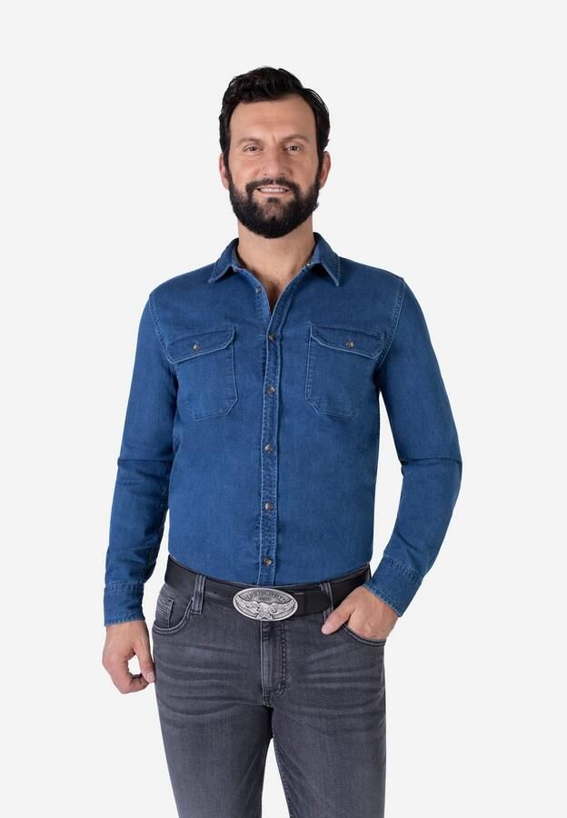 Mustang Koppelriem Vintage-sluiting met adelaar 4 cm Used-Look - Foto 4