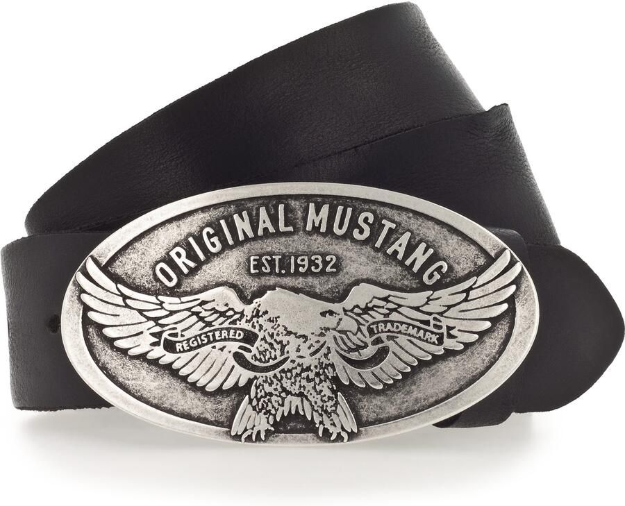 Mustang Koppelriem Vintage-sluiting met adelaar 4 cm Used-Look - Foto 2