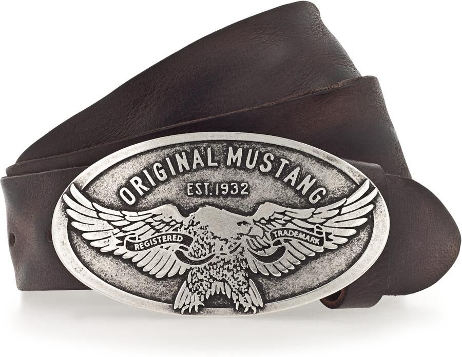 Mustang Koppelriem Vintage-sluiting met adelaar 4 cm Used-Look - Foto 5