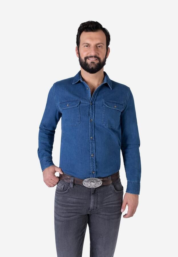 Mustang Koppelriem Vintage-sluiting met adelaar 4 cm Used-Look - Foto 3