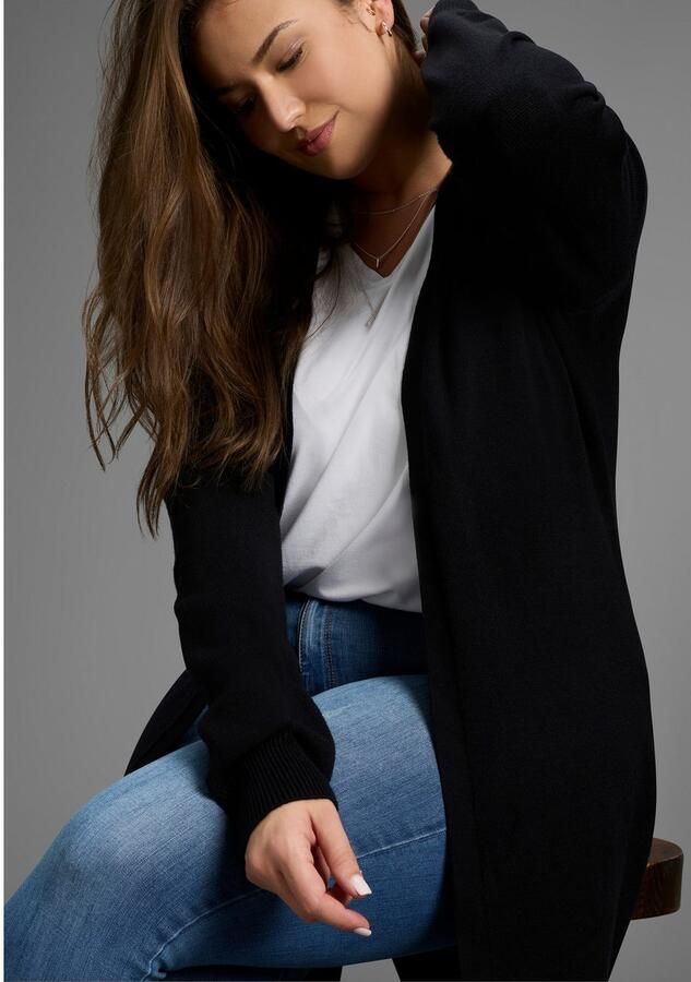 Mustang Lang vest in knuffelzacht feel-good breisel grote maten