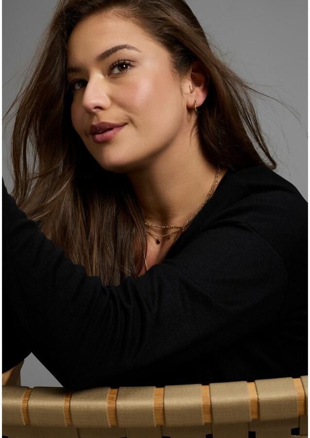 Mustang Lange trui van vloeiend fijnbreisel met mooie v-hals grote maat - Foto 2