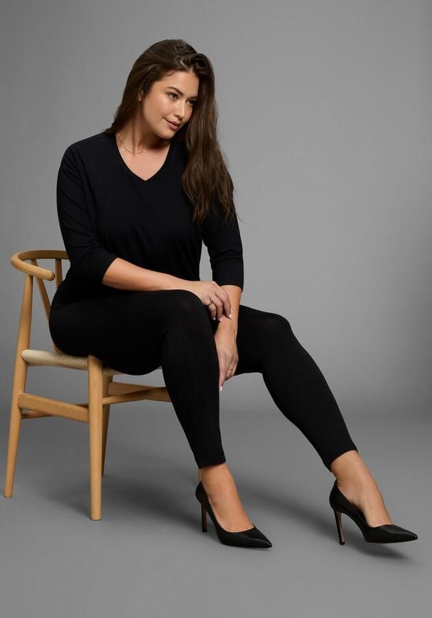 Mustang Legging van elastische jersey met elastische tailleband grote maten - Foto 4