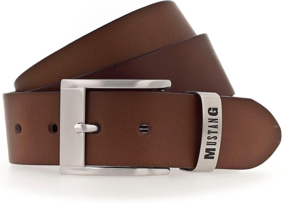 Mustang Leren riem Fijne nerf vintage karakter 4 cm - Foto 4