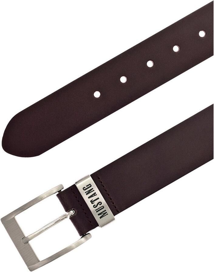 Mustang Leren riem Fijne nerf vintage karakter 4 cm - Foto 2