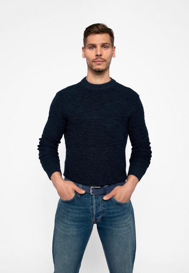 Mustang Leren riem Geperforeerd volleder met glans 3 5 cm - Foto 3