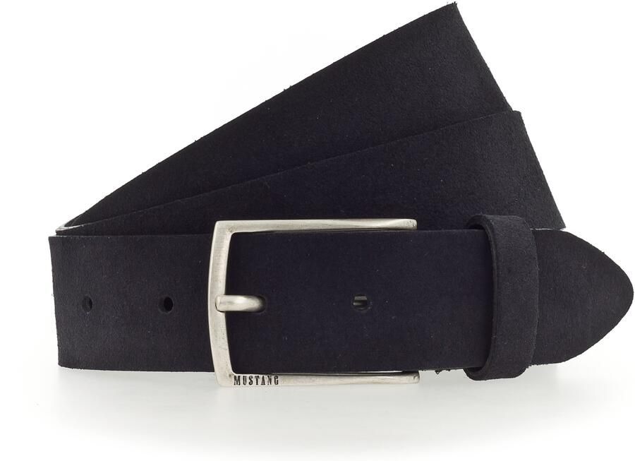 Mustang Leren riem Geperforeerd volleder met glans 3 5 cm