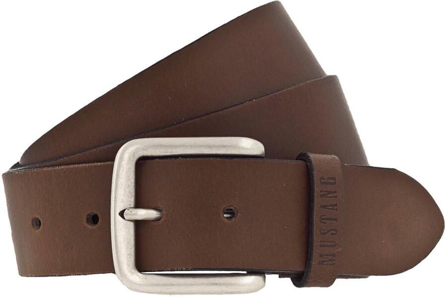 Mustang Leren riem Klassieke doornsluiting in lichte gebruikte look 4 cm - Foto 4