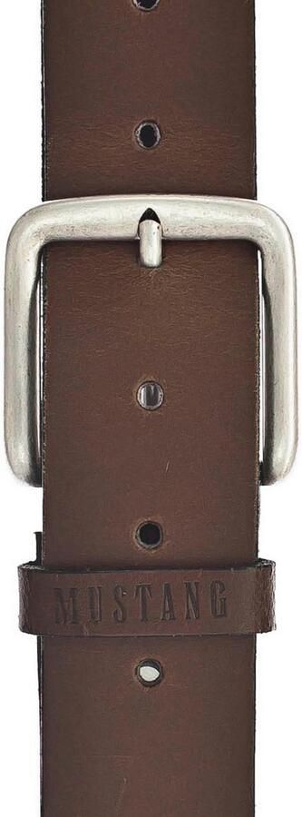 Mustang Leren riem Klassieke doornsluiting in lichte gebruikte look 4 cm - Foto 2