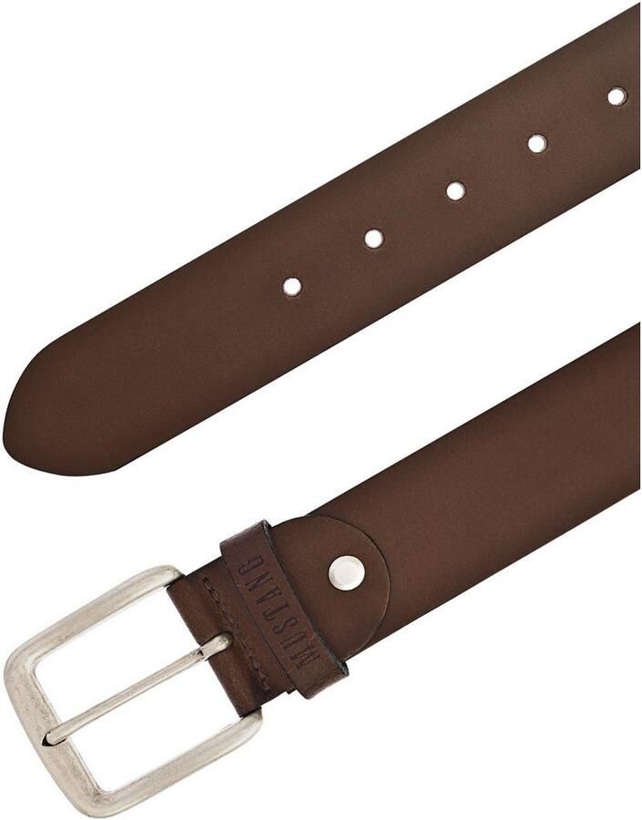 Mustang Leren riem Klassieke doornsluiting in lichte gebruikte look 4 cm - Foto 2