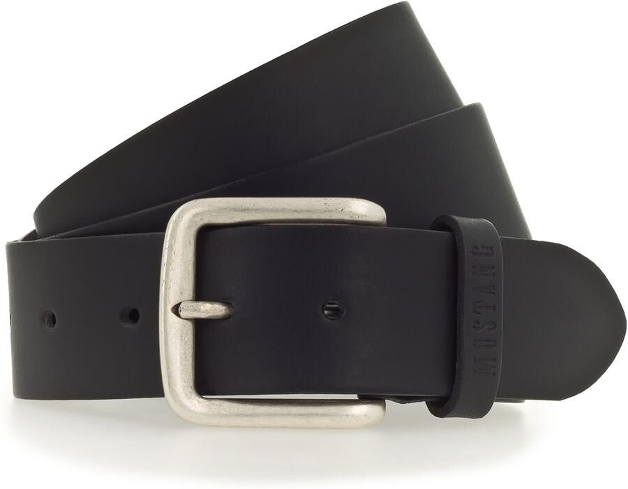 Mustang Leren riem Klassieke doornsluiting in lichte gebruikte look 4 cm - Foto 3