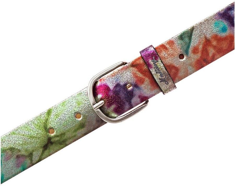 Mustang Leren riem Met bloe druk en sluiting in Zilverkleurig gepolijst 3 5 cm (1 stuk) - Foto 2