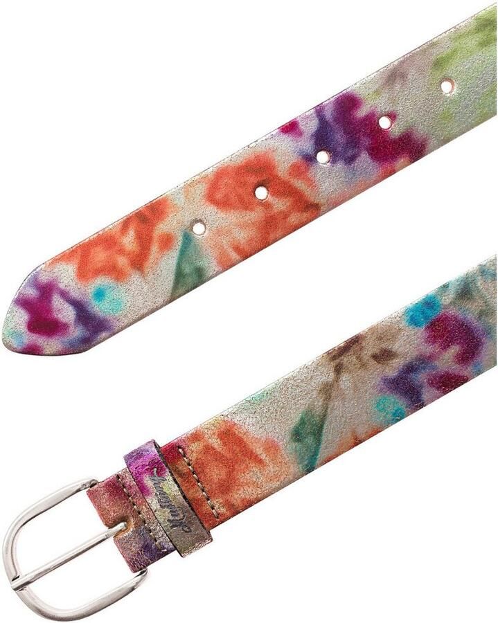 Mustang Leren riem Met bloe druk en sluiting in Zilverkleurig gepolijst 3 5 cm (1 stuk)