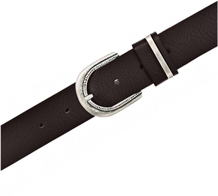 Mustang Leren riem Met donkere airbrush-randen en een ovale gesp 3 5 cm