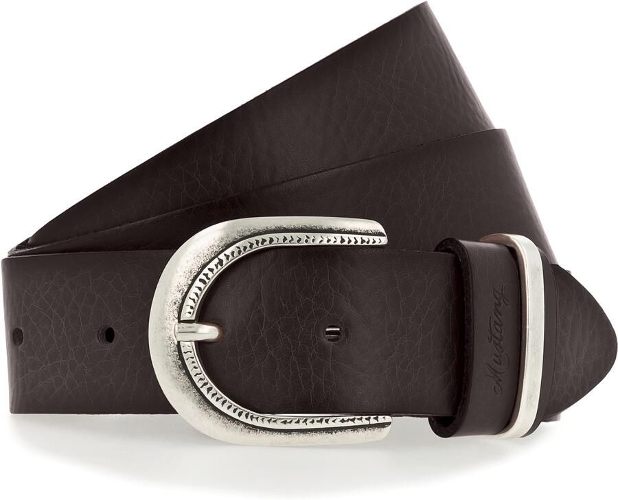 Mustang Leren riem Met donkere airbrush-randen en een ovale gesp 3 5 cm - Foto 2