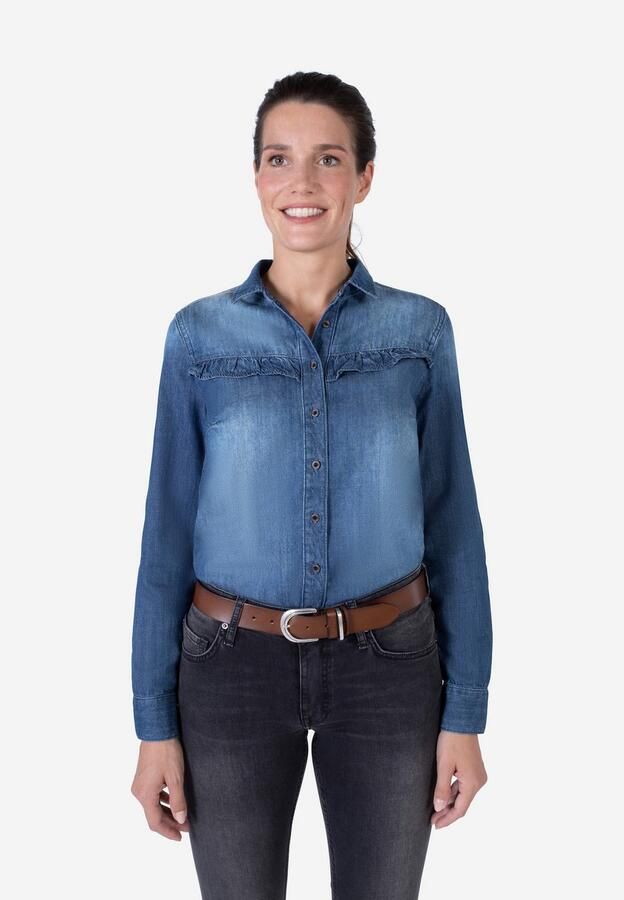 Mustang Leren riem Met donkere airbrush-randen en een ovale gesp 3 5 cm - Foto 4