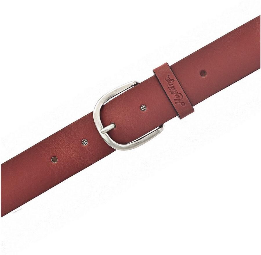 Mustang Leren riem Met geperst -logo op de lus 3 5 cm