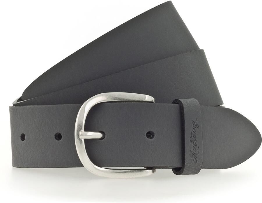 Mustang Leren riem Met geperst -logo op de lus 3 5 cm - Foto 3