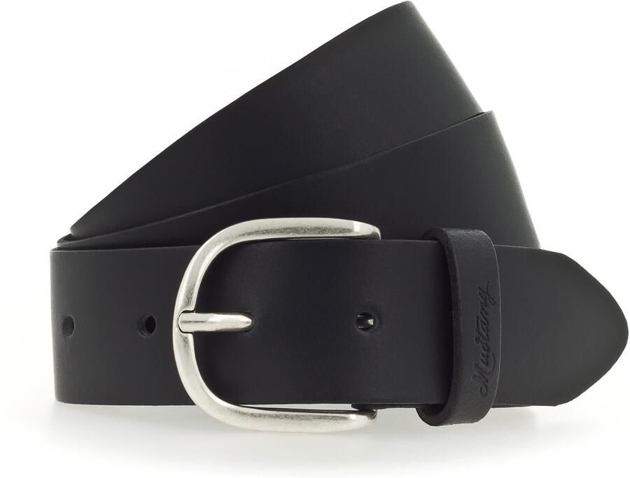 Mustang Leren riem Met geperst -logo op de lus 3 5 cm - Foto 3