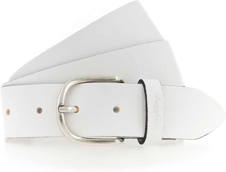 Mustang Leren riem Met geperst -logo op de lus 3 5 cm - Foto 2