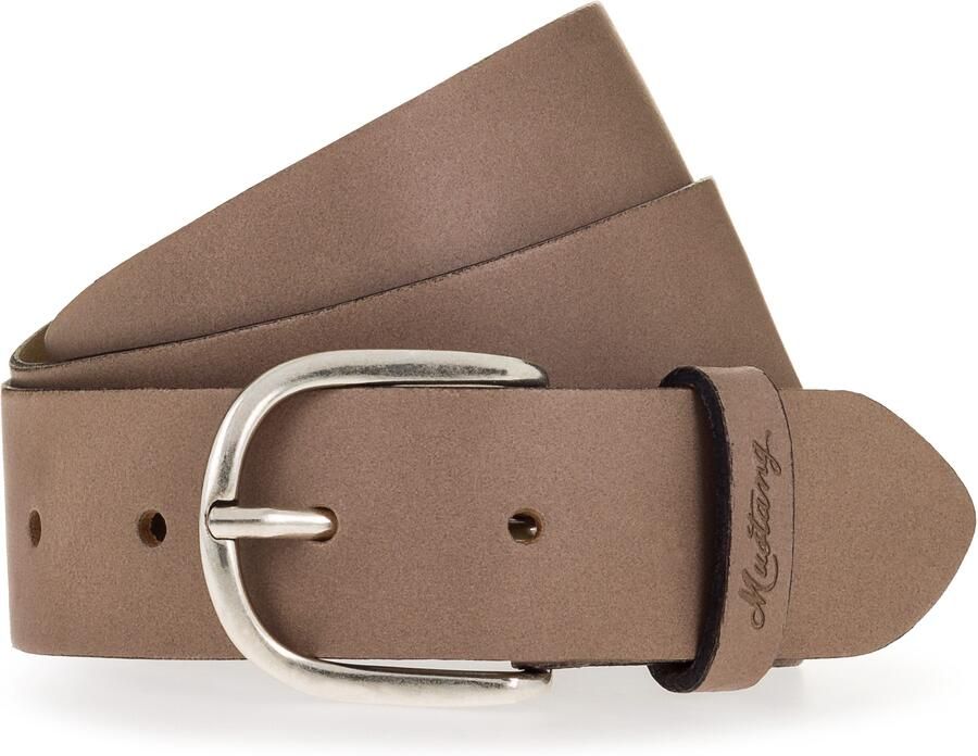 Mustang Leren riem Met geperst -logo op de lus 3 5 cm - Foto 4