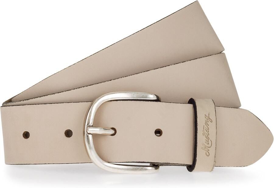 Mustang Leren riem Met geperst -logo op de lus 3 5 cm - Foto 2