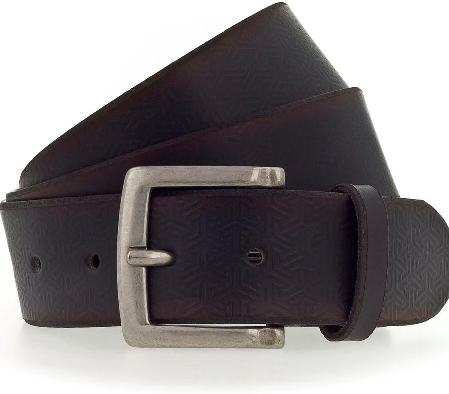 Mustang Leren riem met grafische embossing versierd 4 cm - Foto 4