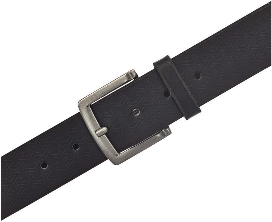 Mustang Leren riem met grafische embossing versierd 4 cm