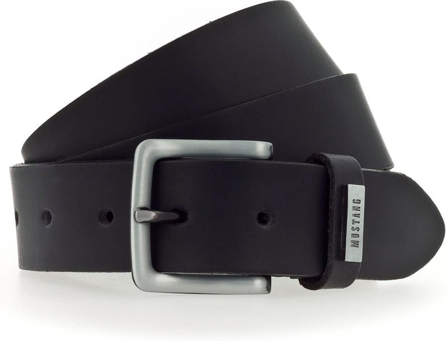 Mustang Leren riem Met metalen logo op de lus 3 5 cm - Foto 4