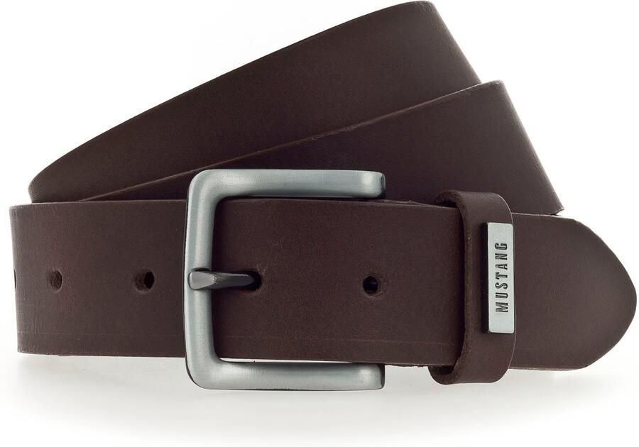 Mustang Leren riem Met metalen logo op de lus 3 5 cm - Foto 4