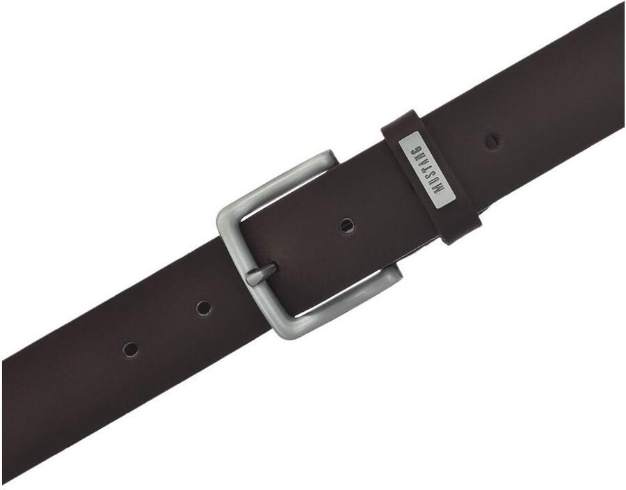 Mustang Leren riem Met metalen logo op de lus 3 5 cm - Foto 2