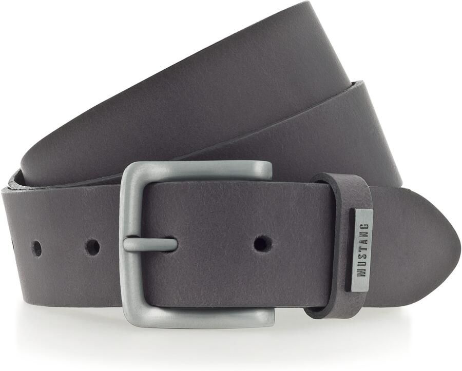 Mustang Leren riem Met metalen logo op de lus 3 5 cm
