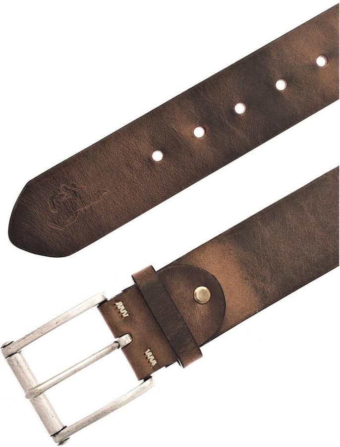 Mustang Leren riem met vintage-look rol-sluiting 4 5 cm - Foto 3