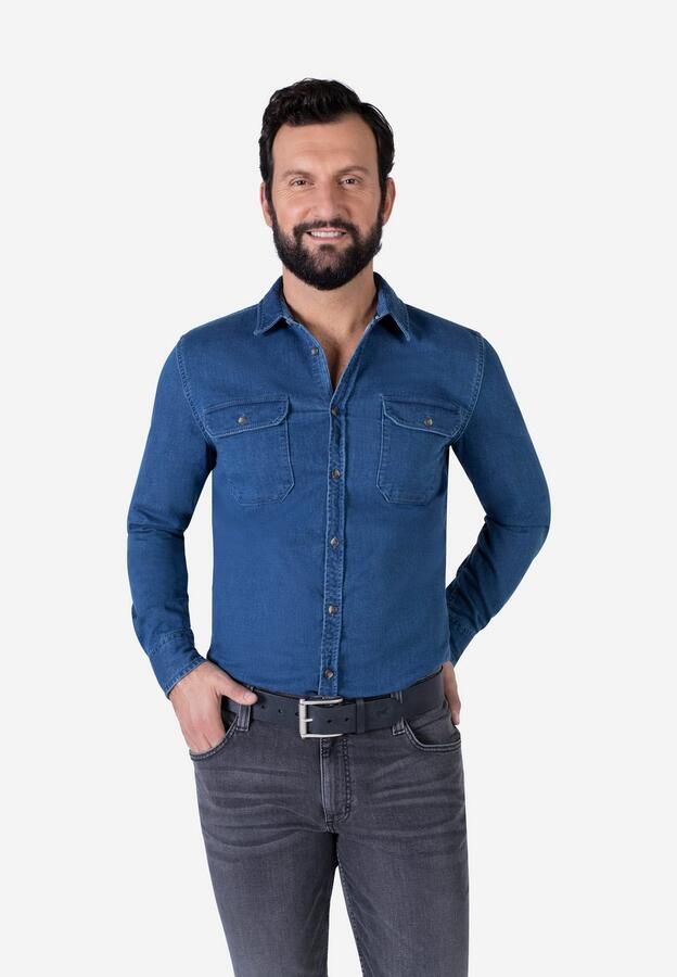 Mustang Leren riem met vintage-look rol-sluiting 4 5 cm - Foto 4