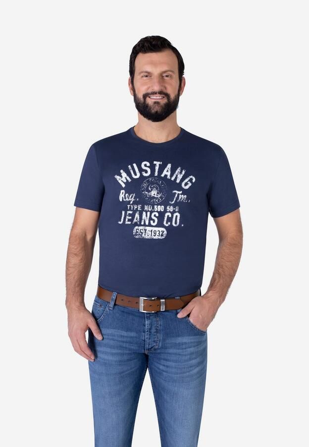 Mustang Leren riem Overlengte vintage karakter 4 cm - Foto 4