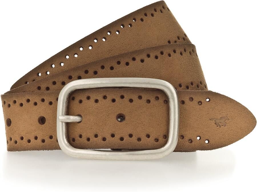 Mustang Leren riem Robuust geperforeerd rundleer met perforatie 3 5 cm - Foto 2