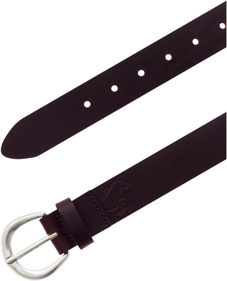 Mustang Leren riem Sluiting in gepolijst zilverkleur 3 5 cm breed (1 stuk)