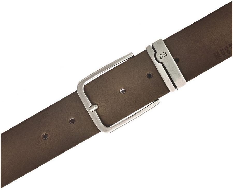 Mustang Leren riem versierde metalen lus 4 cm logo-opschrift (1 stuk)