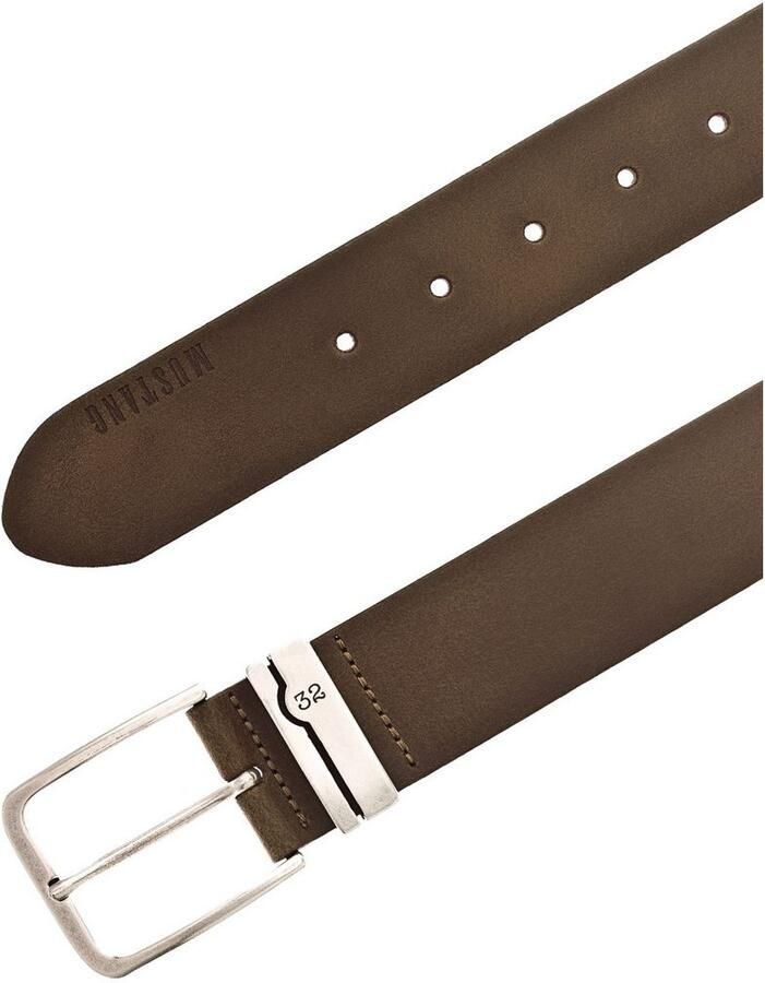 Mustang Leren riem versierde metalen lus 4 cm logo-opschrift (1 stuk) - Foto 3