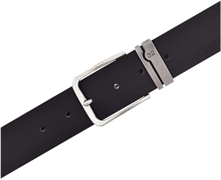 Mustang Leren riem versierde metalen lus 4 cm logo-opschrift (1 stuk)