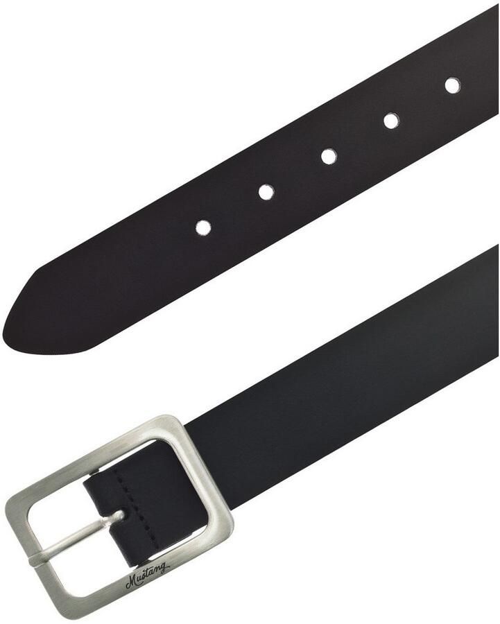 Mustang Leren riem Vierkante matkleurige sluiting 3 5 cm - Foto 2