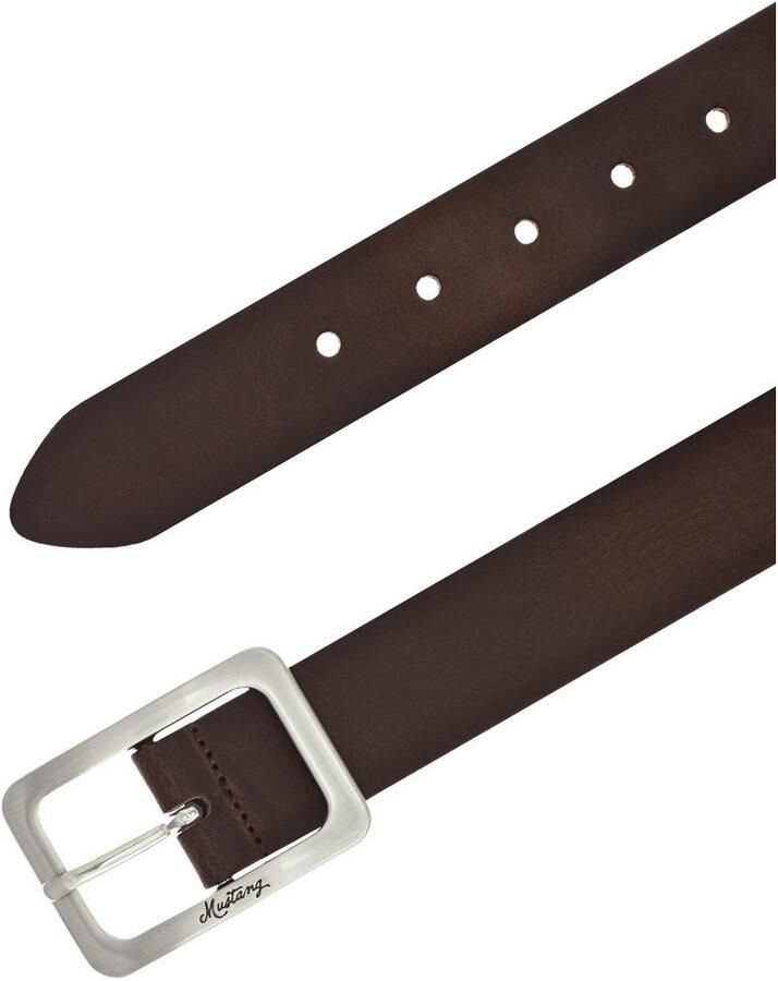 Mustang Leren riem Vierkante matkleurige sluiting 3 5 cm - Foto 2