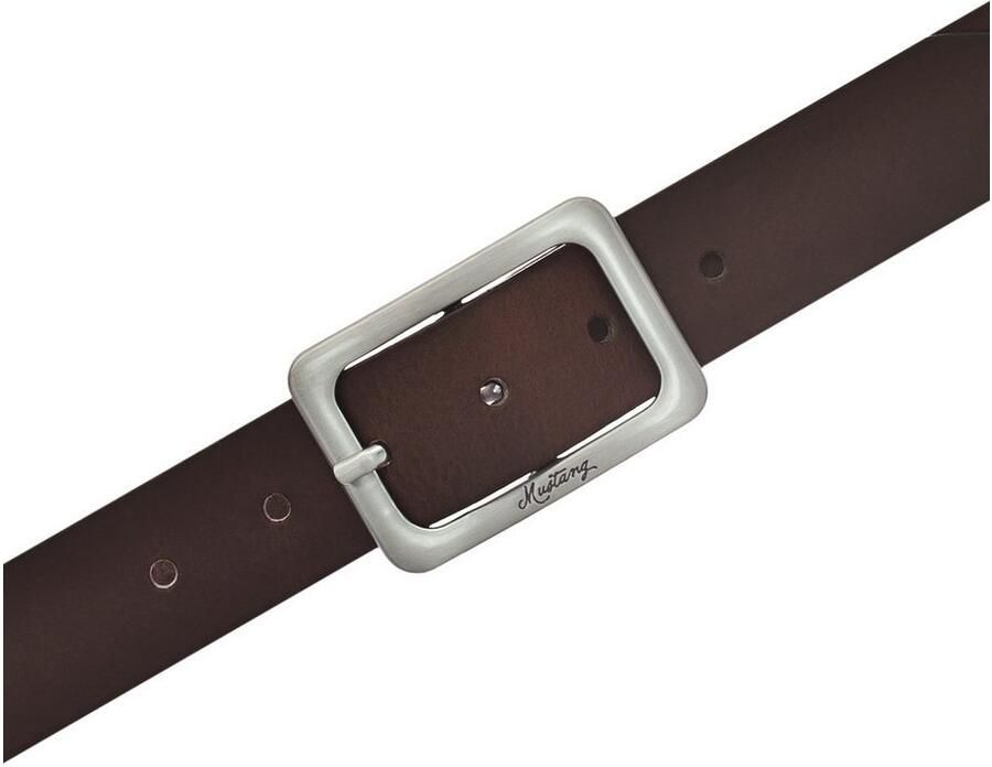 Mustang Leren riem Vierkante matkleurige sluiting 3 5 cm - Foto 3