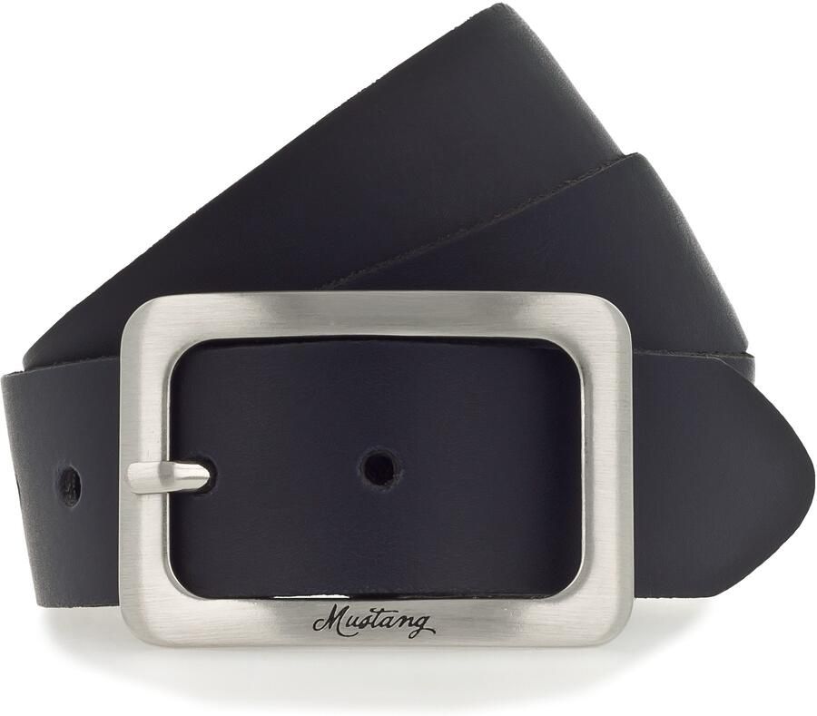 Mustang Leren riem Vierkante matkleurige sluiting 3 5 cm