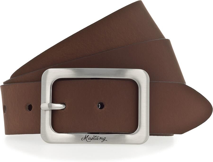 Mustang Leren riem Vierkante matkleurige sluiting 3 5 cm - Foto 3