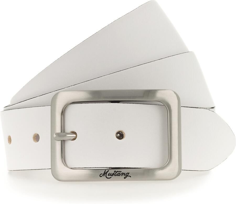 Mustang Leren riem Vierkante matkleurige sluiting 3 5 cm